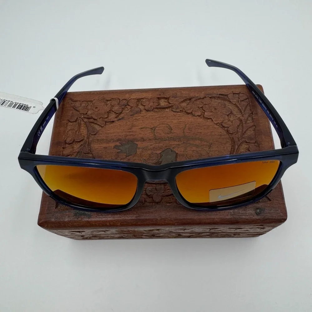 Nike Vital Core Sunglasses Blue Void Orange Mirror UV Protection New w Tags